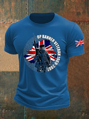 Men's British imitation cotton short-sleeved T-shirt vetvanguards
