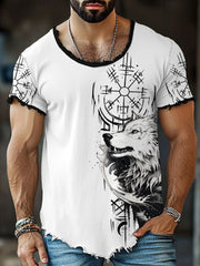 Men's Viking Wolf Fringe T-Shirts vetvanguards
