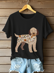 Women's Dog Art Print T-shirt vetvanguards