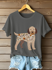 Women's Dog Art Print T-shirt vetvanguards