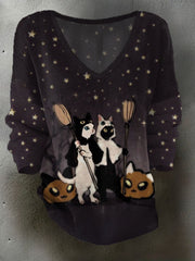 Women's Halloween Art Printed Casual Tops vetvanguards