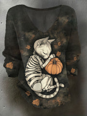 Women's Halloween Art Printed Casual Tops vetvanguards