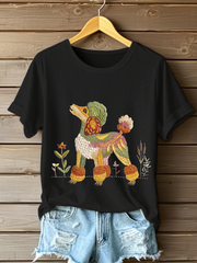 Women's Dog Art Print T-shirt vetvanguards