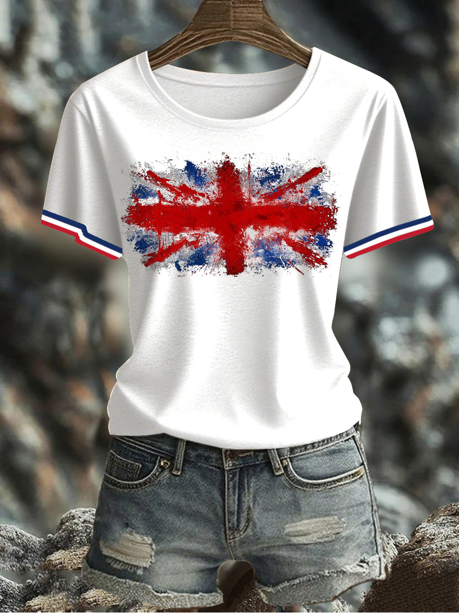 Women's UK Flag Printed T-shirt vetvanguards