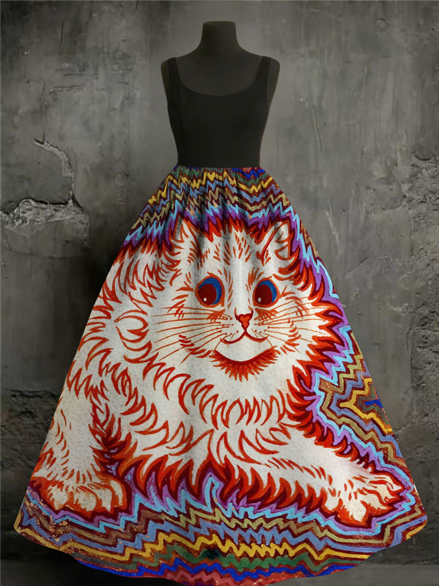 Women's cat print dresses vetvanguards