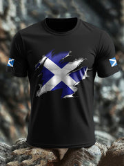 Men's Scotland Flag Proud The Brave Printed T-shirt vetvanguards