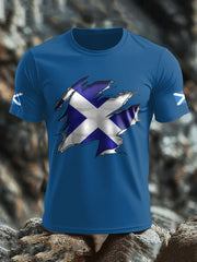 Men's Scotland Flag Proud The Brave Printed T-shirt vetvanguards