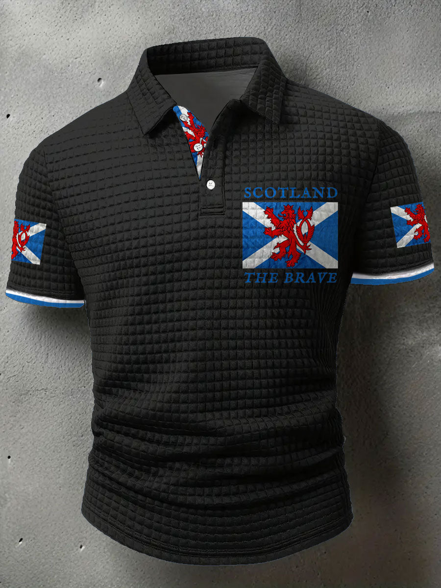 Men's Scotland Flag Proud The Brave Printed Casual Tops vetvanguards