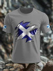 Men's Scotland Flag Proud The Brave Printed T-shirt vetvanguards