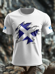 Men's Scotland Flag Proud The Brave Printed T-shirt vetvanguards