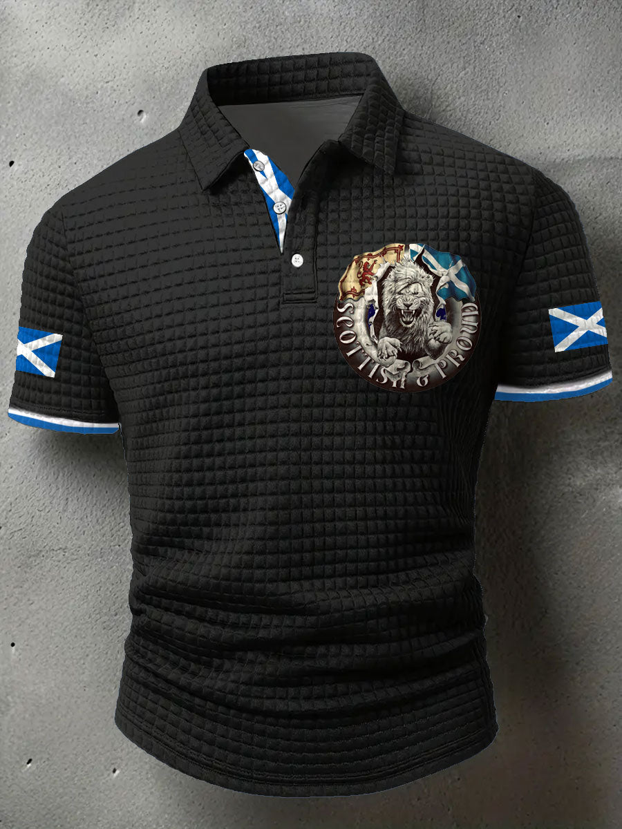 Men's Scotland Flag Proud The Brave Printed Casual Tops vetvanguards