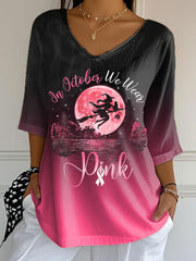 Women's In October We Wear Pink Printed Casual T-shirt vetvanguards