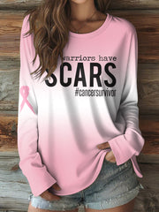 Women's Breast Cancer Awareness Casual Long Sleeve T-Shirt vetvanguards