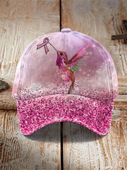 Pink Ribbon Print Casual Unisex Hat vetvanguards
