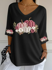 Women's Breast Cancer Floral Print Casual T-Shirt vetvanguards
