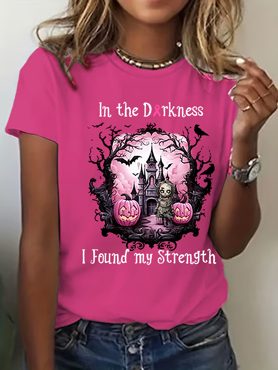 Women's Breast Cancer Awareness Print Casual T-Shirt vetvanguards
