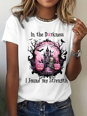 Women's Breast Cancer Awareness Print Casual T-Shirt vetvanguards