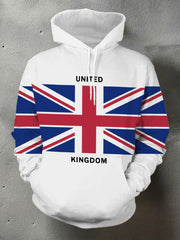 Men's UK Flag Print Casual Pocket Hoodie vetvanguards