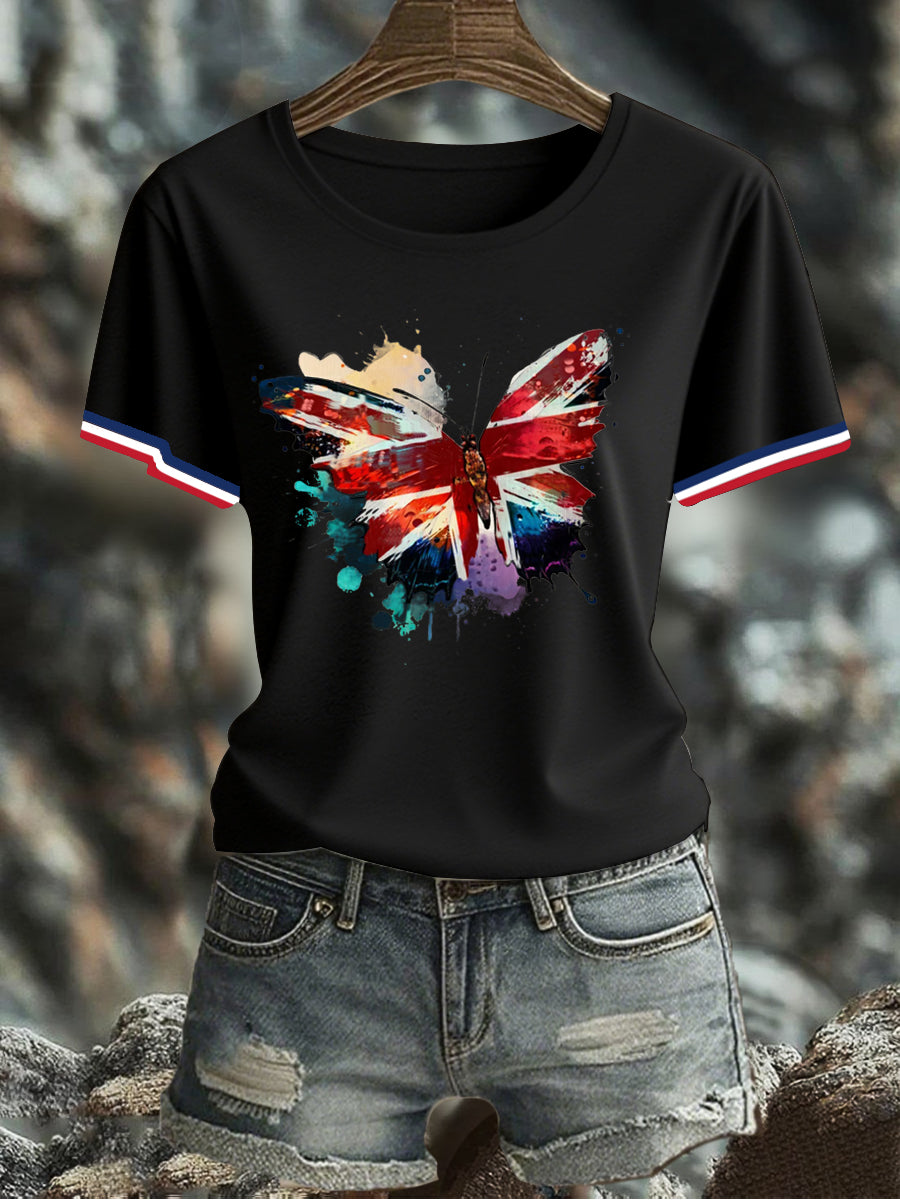 Women's UK Flag Printed T-shirt vetvanguards