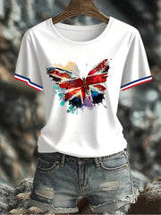 Women's UK Flag Printed T-shirt vetvanguards