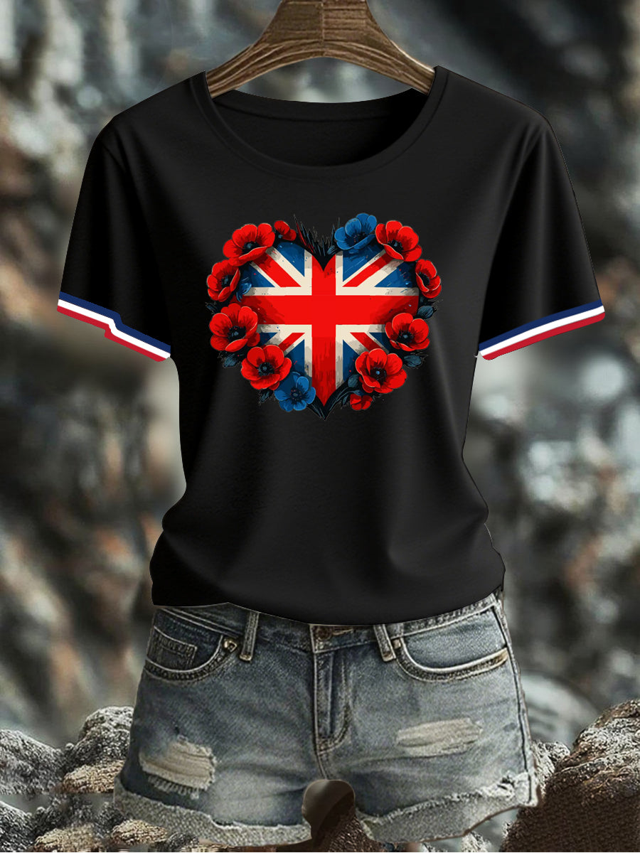 Women's UK Flag Printed T-shirt vetvanguards