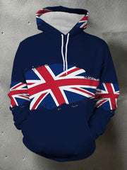 Men's UK Flag Print Casual Pocket Hoodie vetvanguards