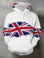 Men's UK Flag Print Casual Pocket Hoodie vetvanguards