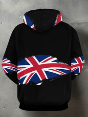 Men's UK Flag Print Casual Pocket Hoodie vetvanguards