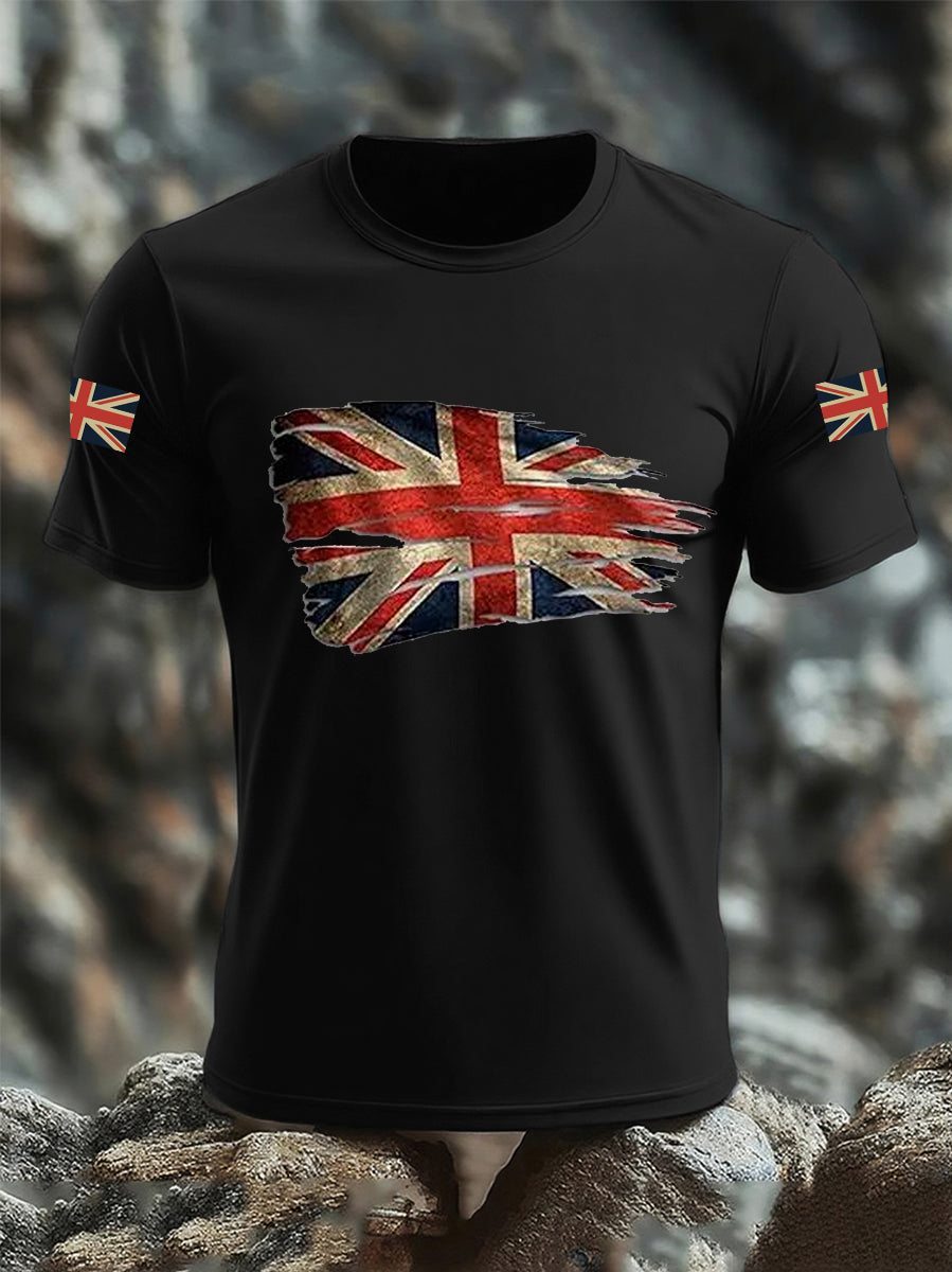 Men's UK Flag Print Casual Tee vetvanguards