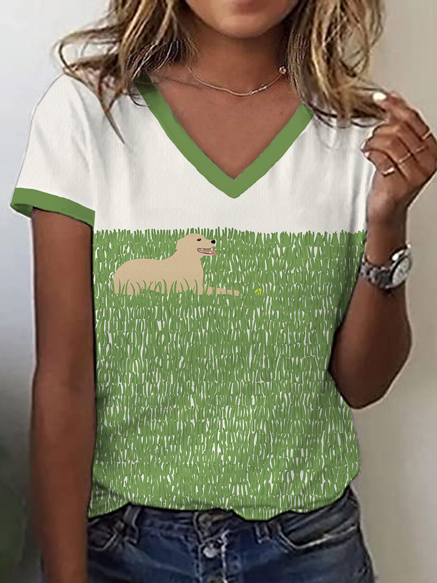Women's Labrador Art Print T-shirt vetvanguards