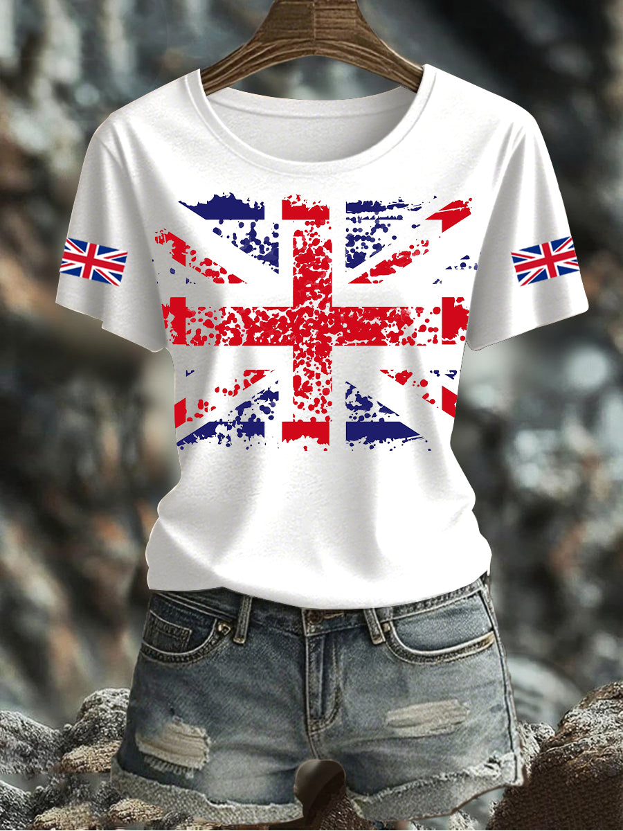 Women's UK Flag Printed T-shirt vetvanguards