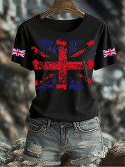 Women's UK Flag Printed T-shirt vetvanguards