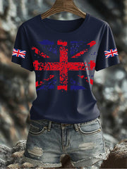 Women's UK Flag Printed T-shirt vetvanguards