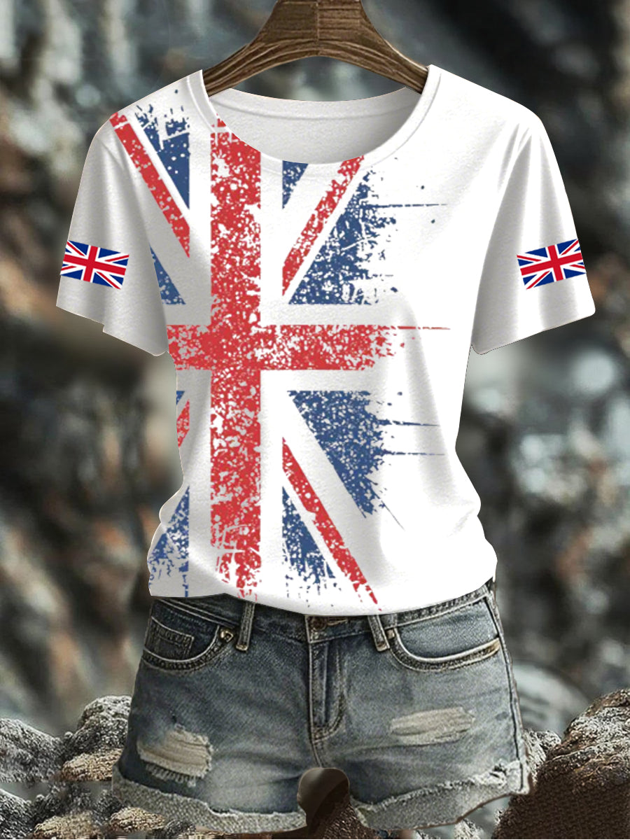 Women's UK Flag Printed T-shirt vetvanguards