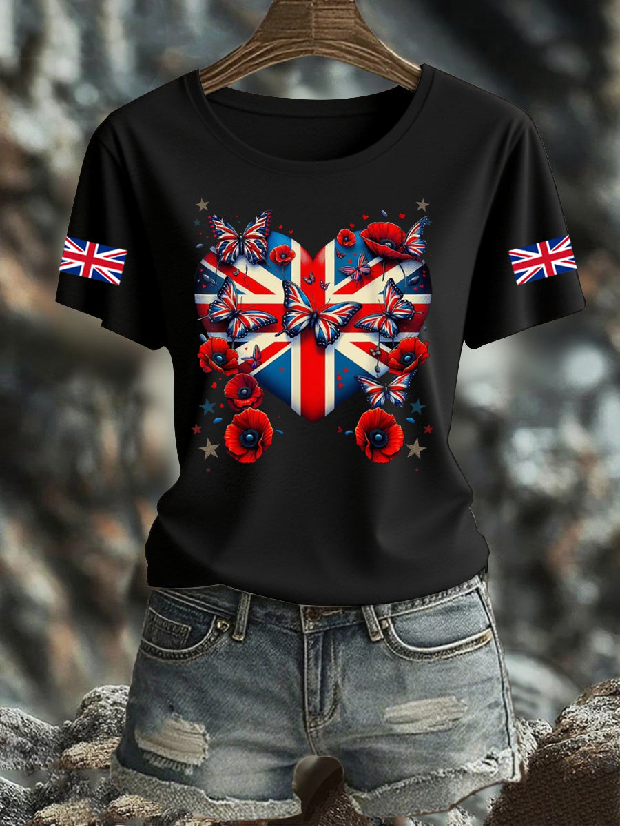 Women's UK Flag Printed T-shirt vetvanguards