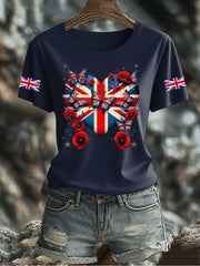 Women's UK Flag Printed T-shirt vetvanguards