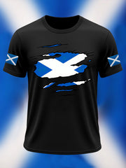 Men's Scotland Flag Proud The Brave Printed Casual Short Sleeve T-shirt vetvanguards