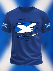 Men's Scotland Flag Proud The Brave Printed Casual Short Sleeve T-shirt vetvanguards