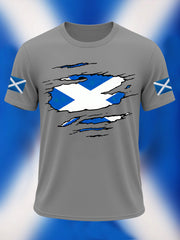 Men's Scotland Flag Proud The Brave Printed Casual Short Sleeve T-shirt vetvanguards