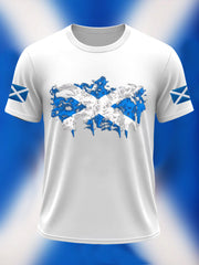 Men's Scotland Flag Proud The Brave Printed Casual Short Sleeve T-shirt vetvanguards