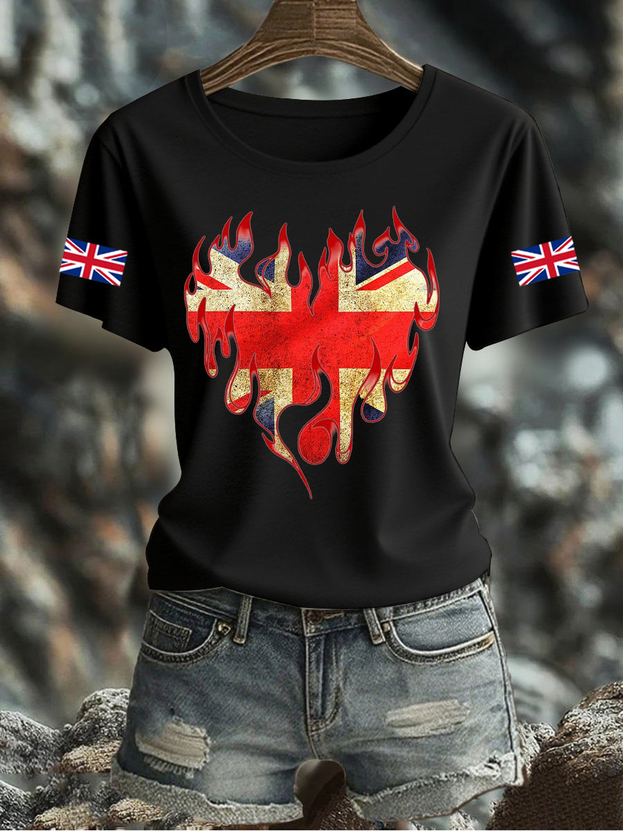 Women's UK Flag Printed T-shirt vetvanguards