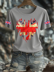 Women's UK Flag Printed T-shirt vetvanguards