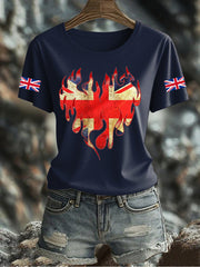 Women's UK Flag Printed T-shirt vetvanguards