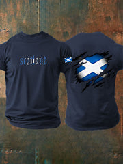 Men's Scotland Flag Proud The Brave Printed Casual Short Sleeve T-shirt vetvanguards