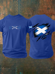 Men's Scotland Flag Proud The Brave Printed Casual Short Sleeve T-shirt vetvanguards