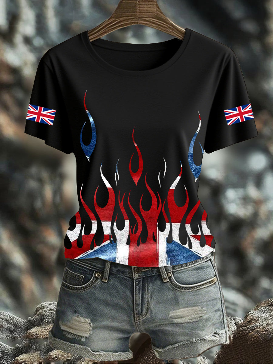 Women's UK Flag Printed T-shirt vetvanguards