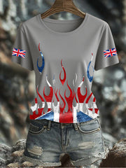 Women's UK Flag Printed T-shirt vetvanguards