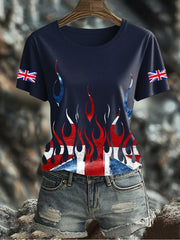 Women's UK Flag Printed T-shirt vetvanguards