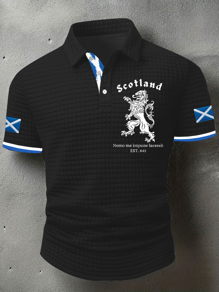 Men's Scotland Flag Proud The Brave Printed Casual Short Sleeve Top vetvanguards