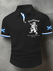 Men's Scotland Flag Proud The Brave Printed Casual Short Sleeve Top vetvanguards